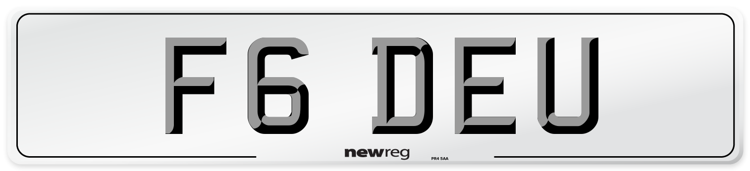 F6 DEU Number Plate from New Reg
